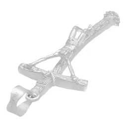 Dije Cruz Crucificado con Ramas Plata Ley 925 Artesanal - Imagen 5