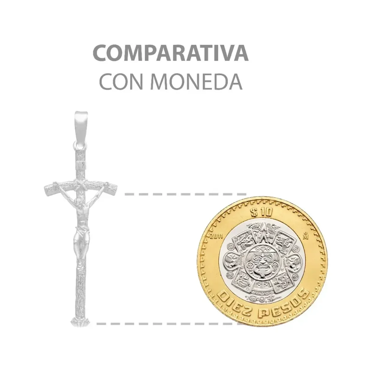 Dije Cruz Crucificado con Ramas Plata Ley 925 Artesanal - Imagen 8