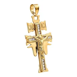 Dije Cruz de Caravaca de Oro 10k con Zirconia 35 mm - Imagen 2