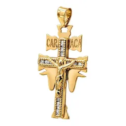 Dije Cruz de Caravaca de Oro 10k con Zirconia 35 mm - Imagen 3