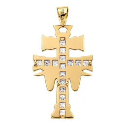 Dije Cruz de Caravaca de Oro 10k con Zirconia 35 mm - Imagen 4
