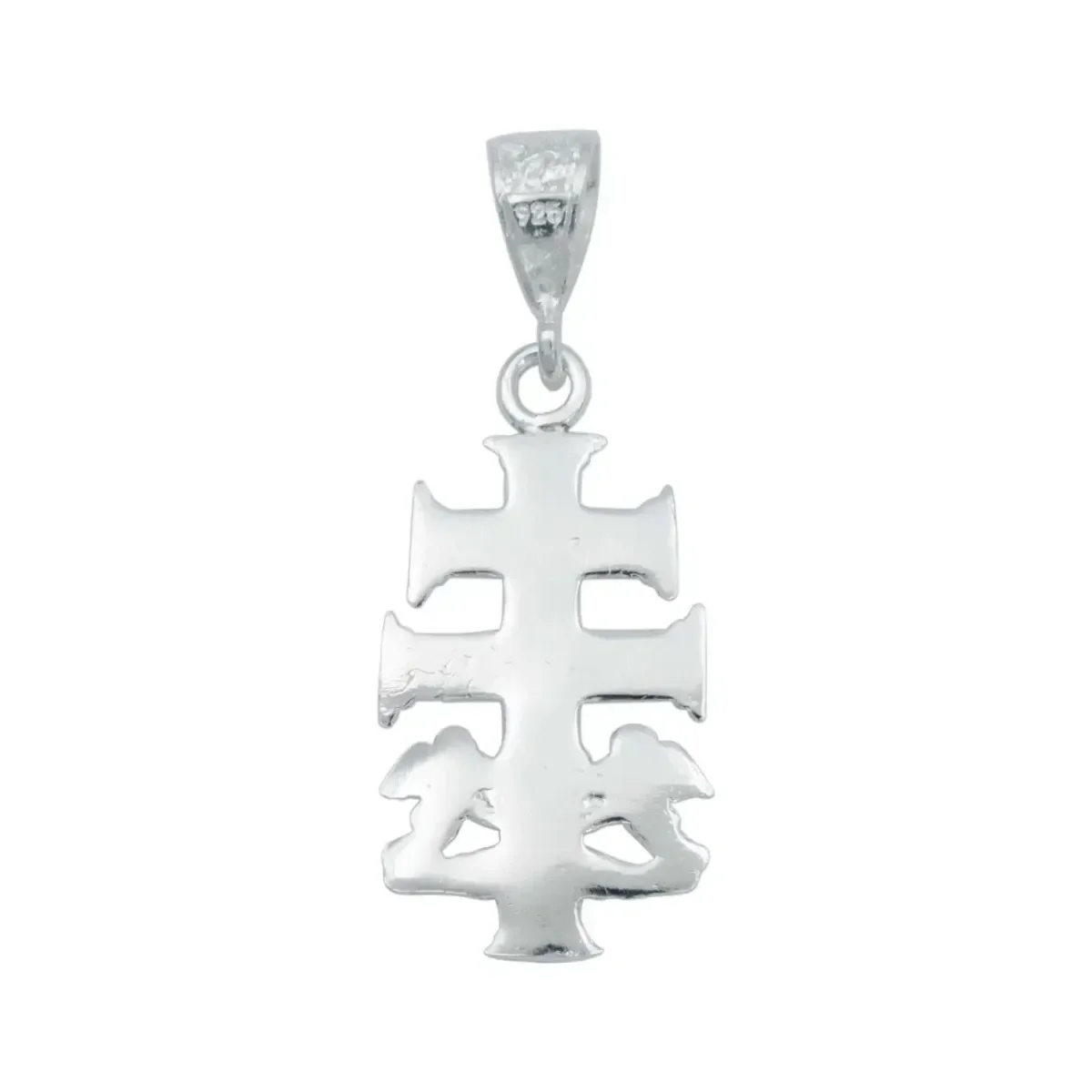 Dije Cruz de Caravaca Plata 925 con Ángeles para Hombre Grabado - Imagen 3