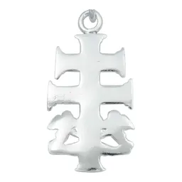 Dije Cruz de Caravaca Plata 925 con Ángeles para Hombre Grabado - Imagen 4