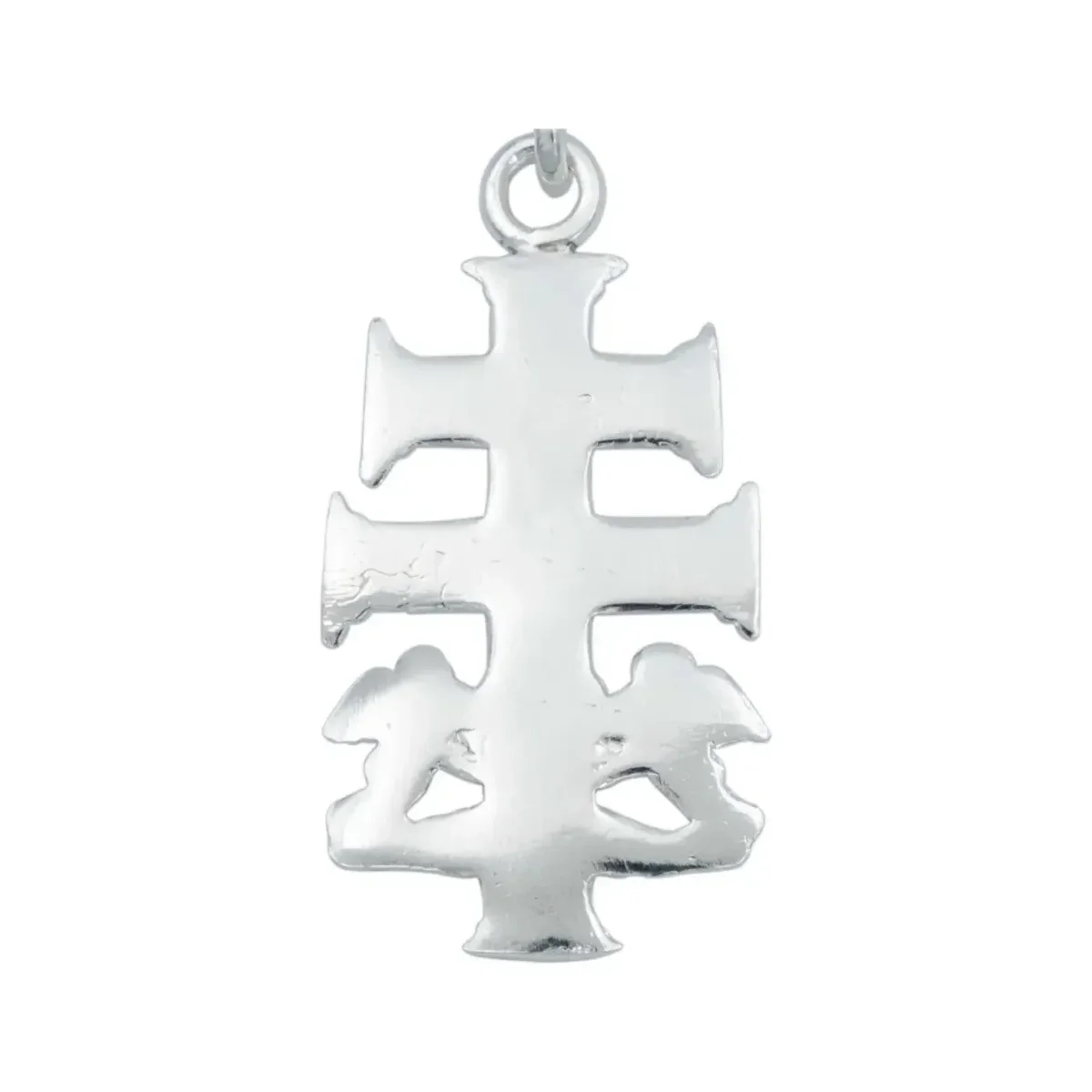 Dije Cruz de Caravaca Plata 925 con Ángeles para Hombre Grabado - Imagen 4