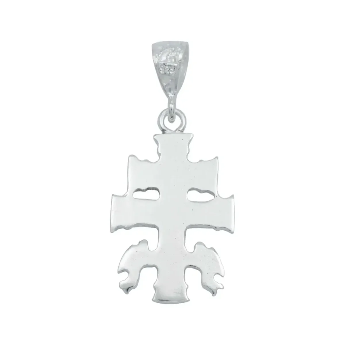 Dije Cruz de Caravaca Plata 925 con Ángeles para Hombre Liso - Imagen 3