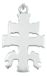 Dije Cruz de Caravaca Plata 925 con Ángeles para Hombre Liso - Imagen 4