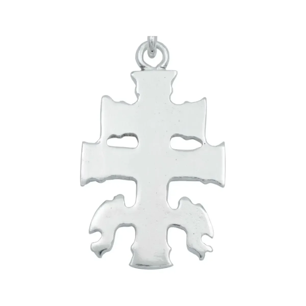 Dije Cruz de Caravaca Plata 925 con Ángeles para Hombre Liso - Imagen 4