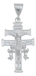 Dije Cruz de Caravaca Plata 925 Grande para Hombre - Imagen 1