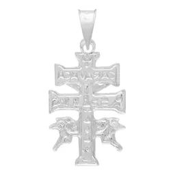 Dije Cruz De Caravaca Plata 925 Troquelada Cristo Y Ángeles Religioso - Imagen 2