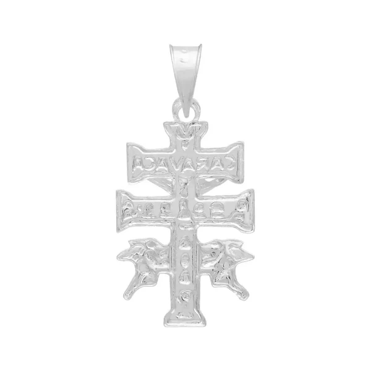 Dije Cruz De Caravaca Plata 925 Troquelada Cristo Y Ángeles Religioso - Imagen 2