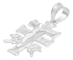 Dije Cruz De Caravaca Plata 925 Troquelada Cristo Y Ángeles Religioso - Imagen 3