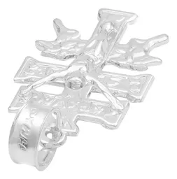 Dije Cruz De Caravaca Plata 925 Troquelada Cristo Y Ángeles Religioso - Imagen 4