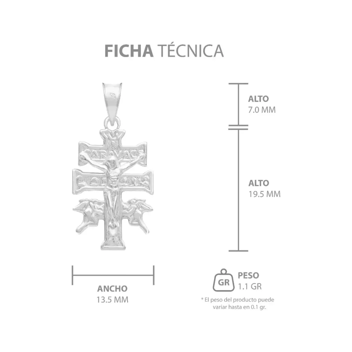 Dije Cruz De Caravaca Plata 925 Troquelada Cristo Y Ángeles Religioso - Imagen 6