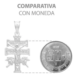 Dije Cruz De Caravaca Plata 925 Troquelada Cristo Y Ángeles Religioso - Imagen 7
