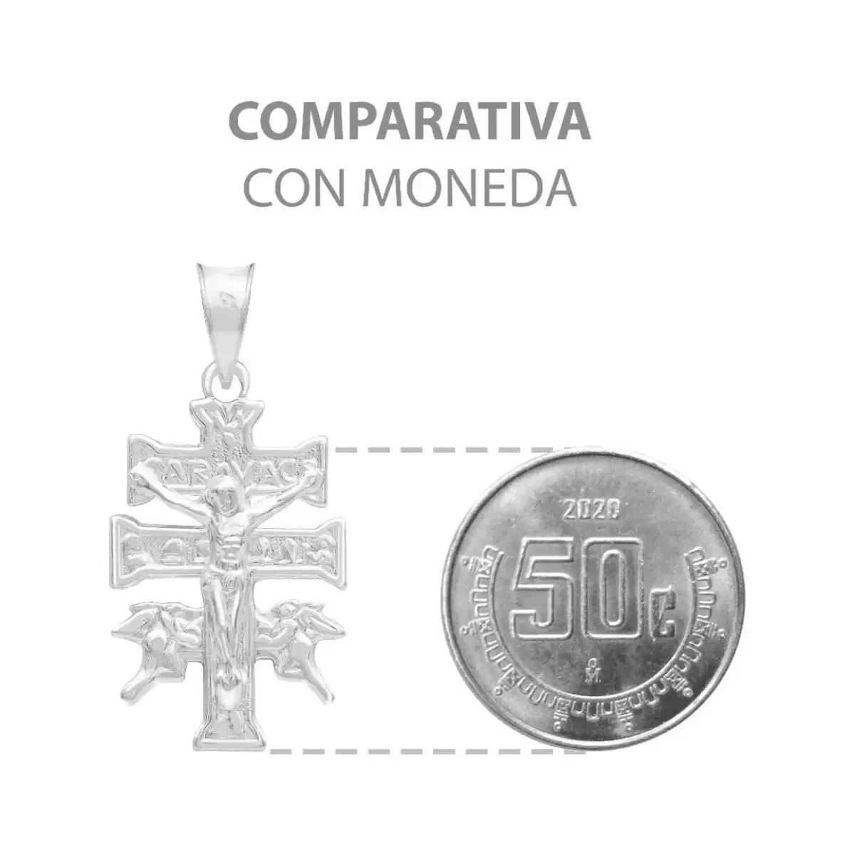 Dije Cruz De Caravaca Plata 925 Troquelada Cristo Y Ángeles Religioso - Imagen 7
