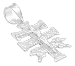 Dije Cruz De Caravaca Plata 925 Troquelada Cristo Y Ángeles Religioso - Imagen 8