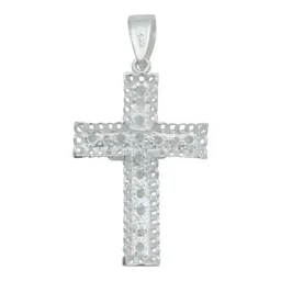 Dije Cruz de Cristo en Relieve Plata 925 con Zirconias - Imagen 3