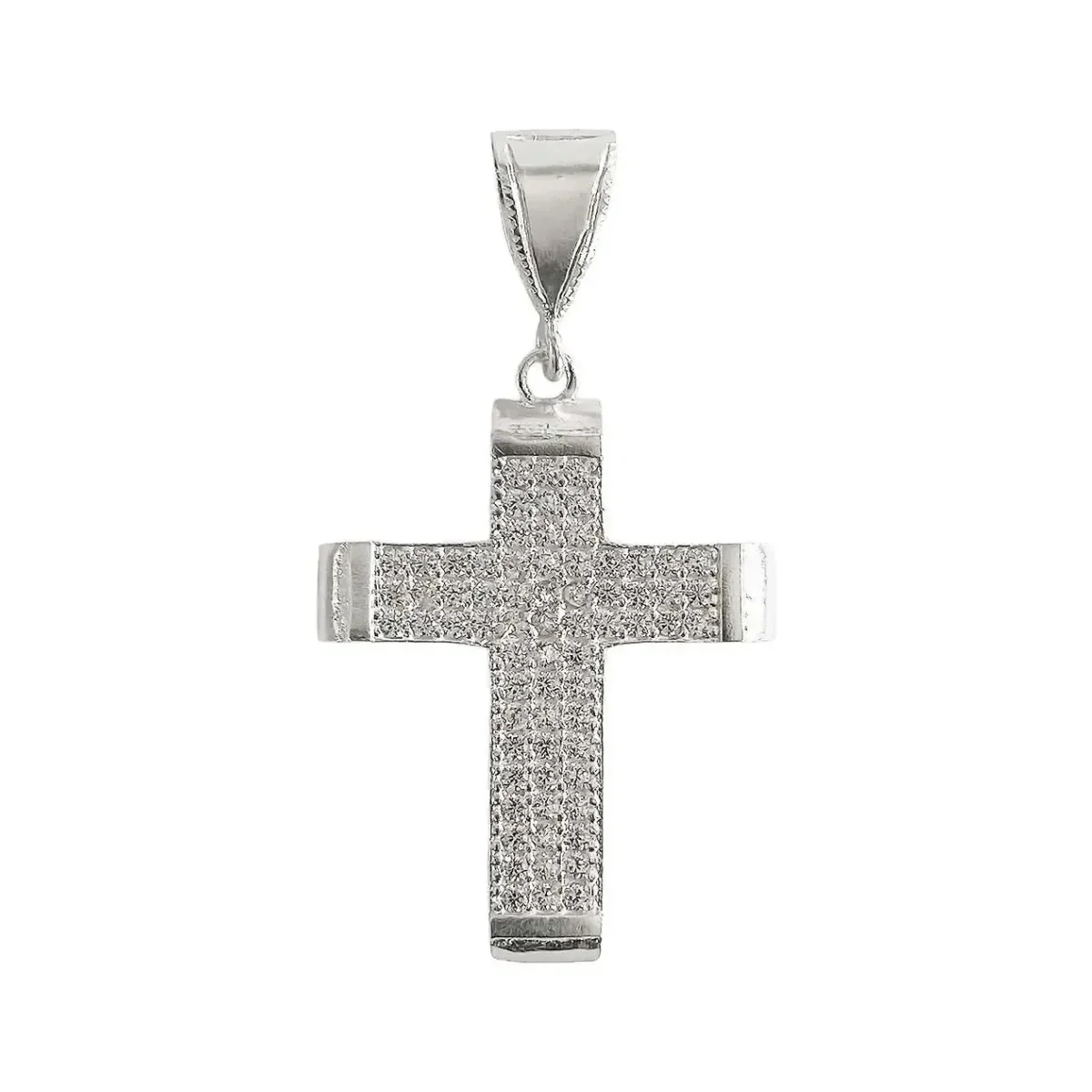 Dije cruz de Plata .925 nacional para hombre con Zirconia, un colgante simbólico y espiritual hombre y joyería religiosa masc