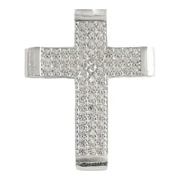 Dije Cruz de Plata Ley 925 con Zirconia para Hombre Estilo Religioso - Imagen 3