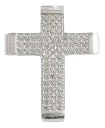 Dije Cruz de Plata Ley 925 con Zirconia para Hombre Estilo Religioso - Imagen 3