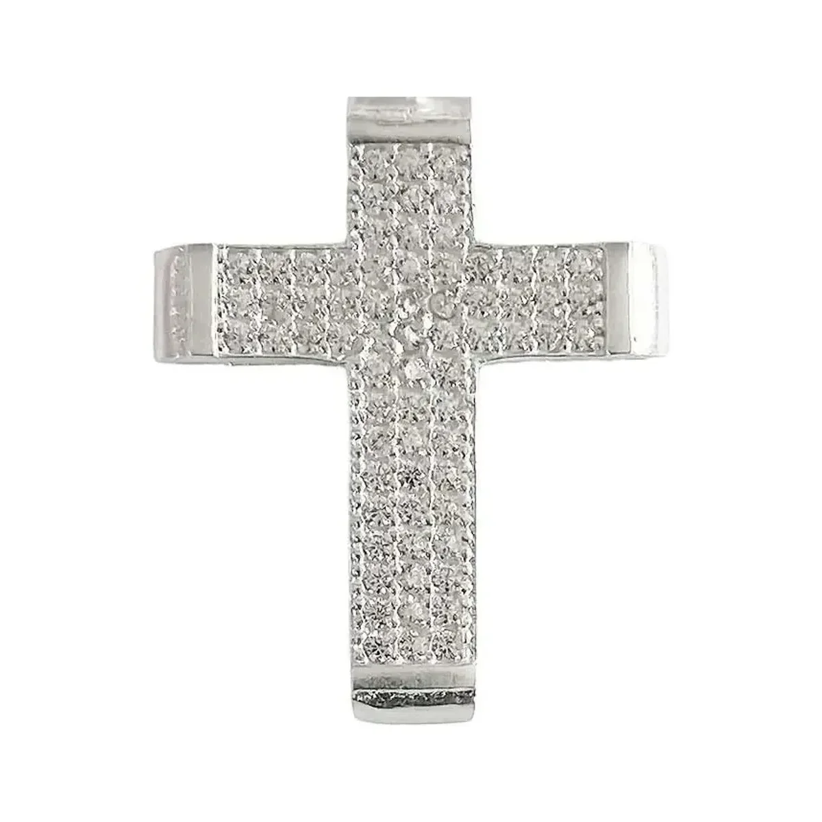 Dije Cruz de Plata Ley 925 con Zirconia para Hombre Estilo Religioso - Imagen 3