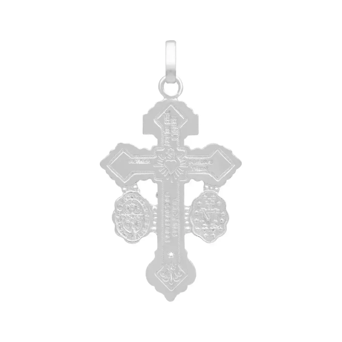 Dije Cruz del Perdón San Benito Milagrosa Plata 925 - Imagen 2