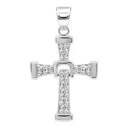 Dije Cruz Dominic Toretto Mini de Plata .925 con Zirconia 33 mm - Imagen 1