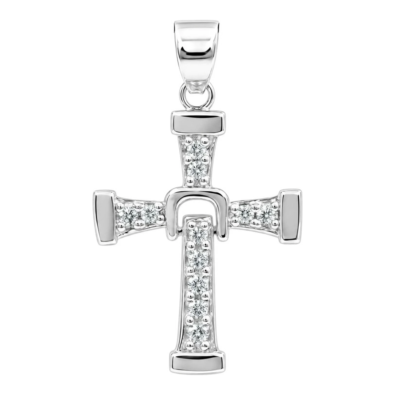 Dije Cruz Dominic Toretto Mini de Plata .925 con zirconia de 33 mm - Joyaris joyería mexicana