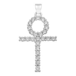 Dije Cruz Egipcia Ankh Plata 925 Zirconias Blancas para Hombre - Imagen 1