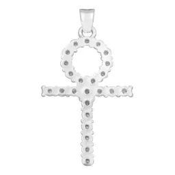 Dije Cruz Egipcia Ankh Plata 925 Zirconias Blancas para Hombre - Imagen 2