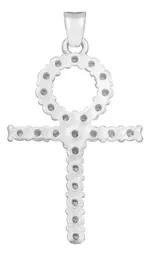 Dije Cruz Egipcia Ankh Plata 925 Zirconias Blancas para Hombre - Imagen 2