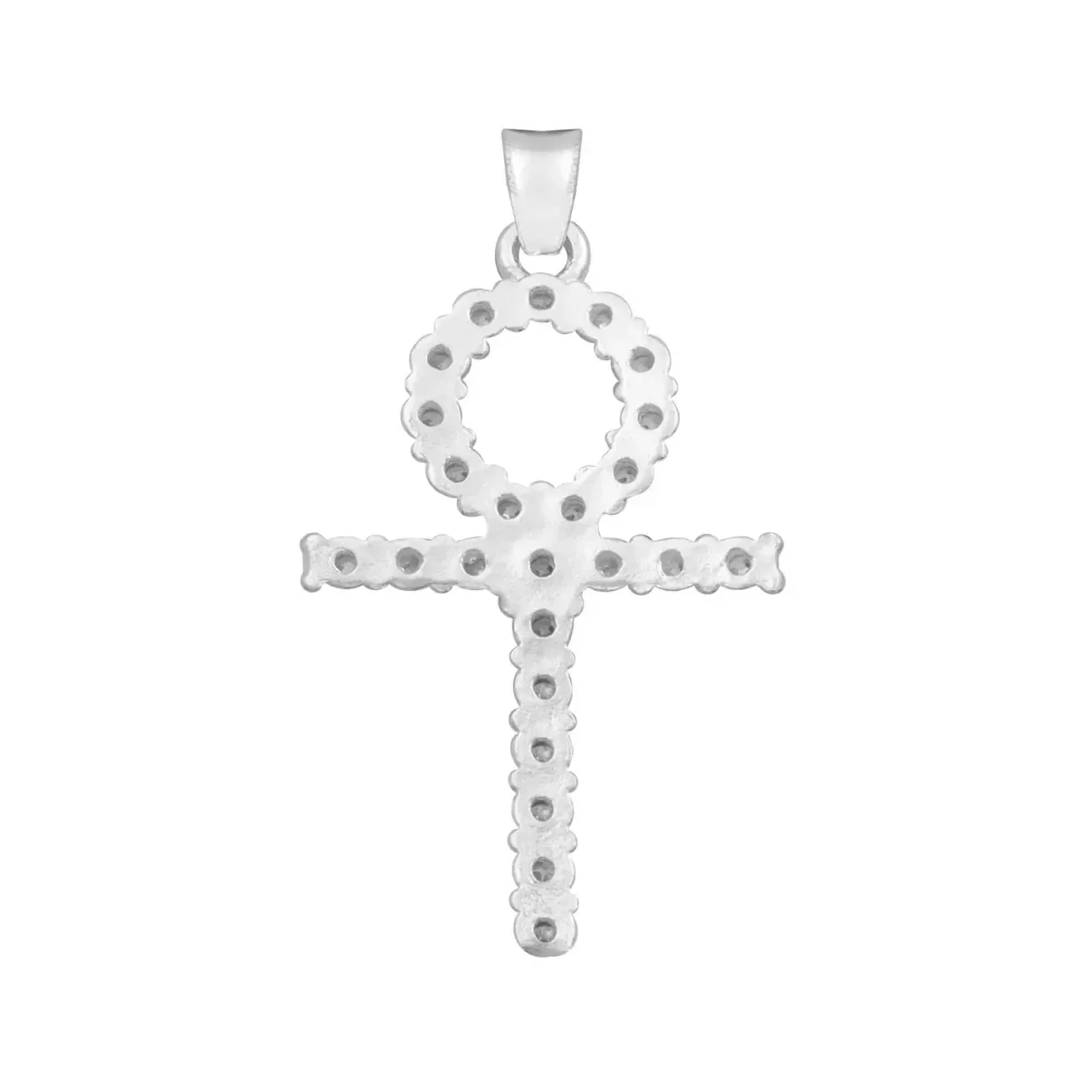 Dije Cruz Egipcia Ankh Plata 925 Zirconias Blancas para Hombre - Imagen 2