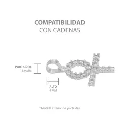 Dije Cruz Egipcia Ankh Plata 925 Zirconias Blancas para Hombre - Imagen 6