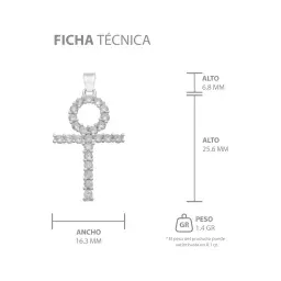Dije Cruz Egipcia Ankh Plata 925 Zirconias Blancas para Hombre - Imagen 7