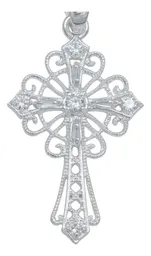 Dije Cruz Grande Diamantada Plata 925 Zirconias Baguette Unisex - Imagen 2
