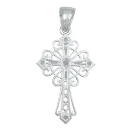 Dije Cruz Grande Diamantada Plata 925 Zirconias Baguette Unisex - Imagen 3