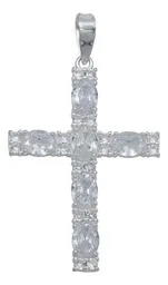 Dije Cruz Grande Plata 925 con Zirconia para Hombre - Imagen 1