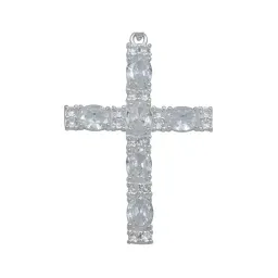 Dije Cruz Grande Plata 925 con Zirconia para Hombre - Imagen 2