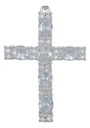 Dije Cruz Grande Plata 925 con Zirconia para Hombre - Imagen 2