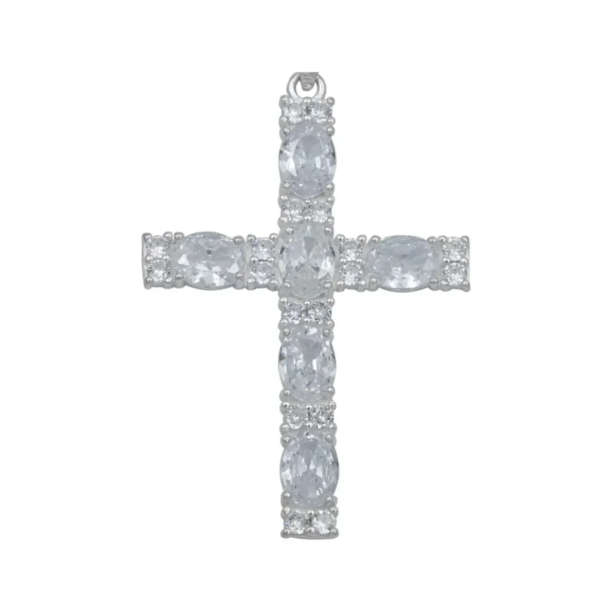 Dije Cruz Grande Plata 925 con Zirconia para Hombre - Imagen 2