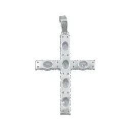 Dije Cruz Grande Plata 925 con Zirconia para Hombre - Imagen 3