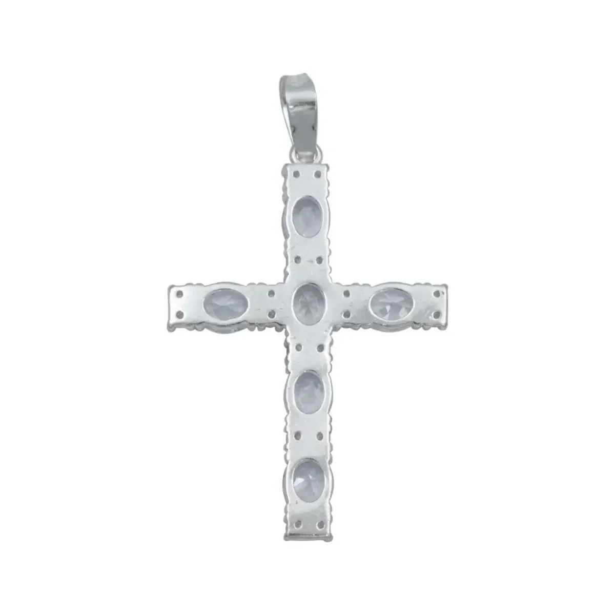 Dije Cruz Grande Plata 925 con Zirconia para Hombre - Imagen 3