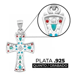 Dije Cruz Grande Plata .925 Rodizada con Zirconia para Cadena - Imagen 3