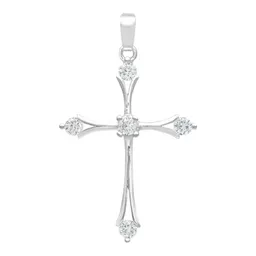 Dije Cruz Italiana Plata Ley 925 con Zirconias Brillantes - Imagen 1