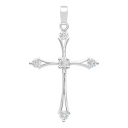 Dije Cruz Italiana Plata Ley 925 con Zirconias Brillantes - Imagen 1