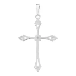 Dije Cruz Italiana Plata Ley 925 con Zirconias Brillantes - Imagen 2