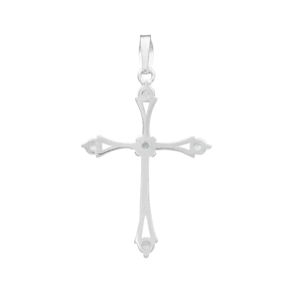 Dije Cruz Italiana Plata Ley 925 con Zirconias Brillantes - Imagen 2