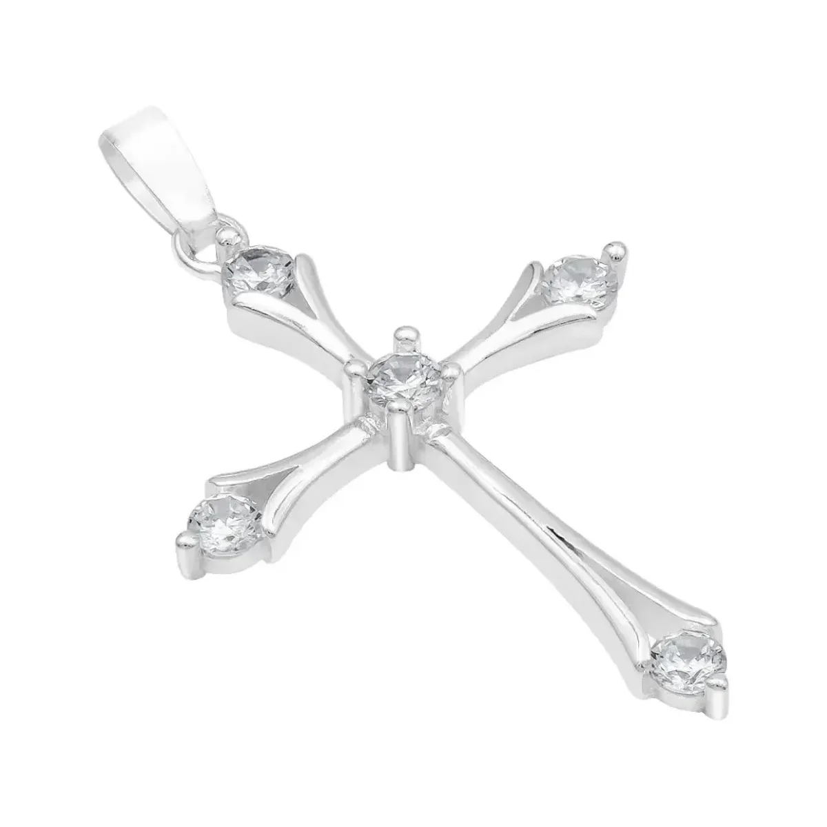 Dije Cruz Italiana Plata Ley 925 con Zirconias Brillantes - Imagen 3