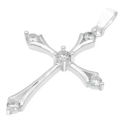 Dije Cruz Italiana Plata Ley 925 con Zirconias Brillantes - Imagen 4