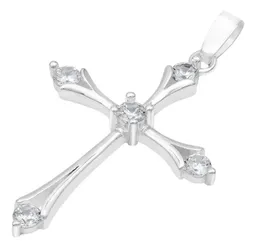 Dije Cruz Italiana Plata Ley 925 con Zirconias Brillantes - Imagen 4